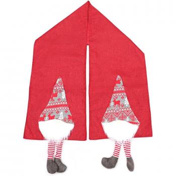 Nappe lin festive avec poupée de Noël sans visages