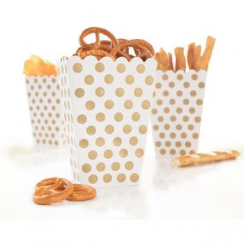 Dekorative Snackdose mit Punkten Gold 8er Set