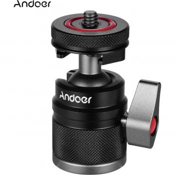 Cabeza de bola Andoer con soporte de zapata fría para Speedlite