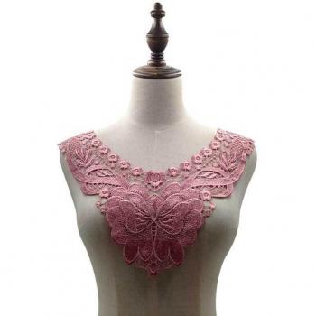 SerenePetal Polyester Lace Neckline Detail