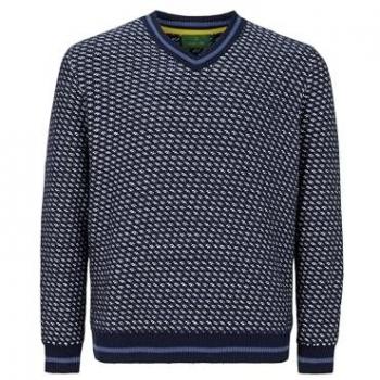 Charles Colby Herren Baumwollpullover EARL SHAY dunkelblau 3XL (XXXL)