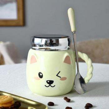 Spill Proof Ceramic Coffee Mug with Lid