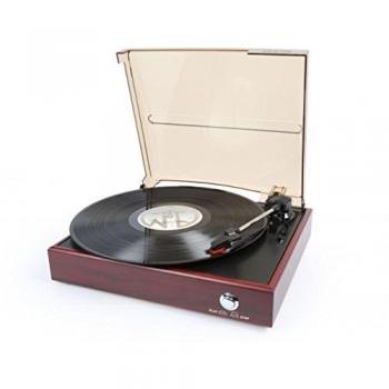 Vintage RP110 Schallplattenkonverter – Holz und PVC Mahagoni, USB‑MP3 Schnittstelle