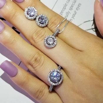 925 Sterling Silver Wedding Ring for Brides J419
