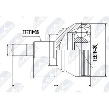 Tête de Cardan NTY NPZ-VW-005 pour Arbre de Transmission Volkswagen et Audi