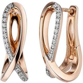 585 Gold‑Creole in Rotgold-Optik, 34 Diamantohrringe
