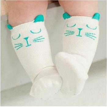 1 paire de chaussettes en coton doux pour enfants avec motif renard, 0-3 ans, unisexe