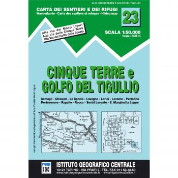 Carta n. 23 Cinque Terre e Golfo del Tigullio 1:50.000. Carta dei sentieri e dei rifugi