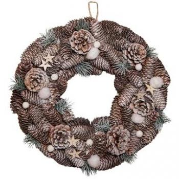 Winter Frost Pine Cone & Rustic Star 36 Wreath