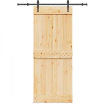 Solid Pine Sliding Door Kit 85x210 cm (Includes Hardware)