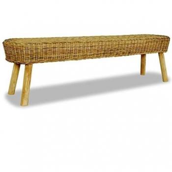 Panca in Rattan Naturale 160x35x45 cm per Ingresso
