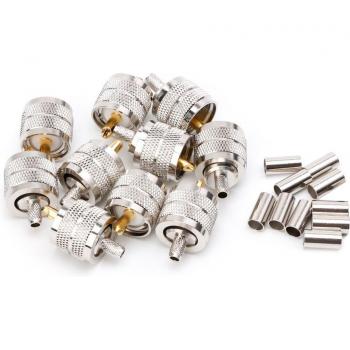 Conector PL259 UHF Macho Atornillado para Engarce RG58/142 LMR195 RG400