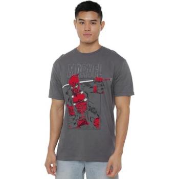 Small Grey Marvel Deadpool Edge T‑Shirt – Unisex