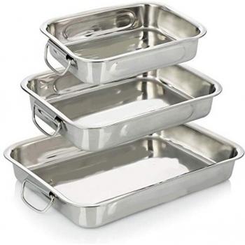 Bandeja de horno con asas de acero inoxidable 40 cm
