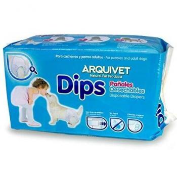 Pañales para Perros Pequeños, 3 Tallas, Pañal para Perros de razas Pequeñas y Perros Cachorros, Arquivet Dips