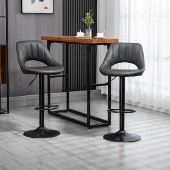 HOMCOM Swivel Bar Stools Set of 2