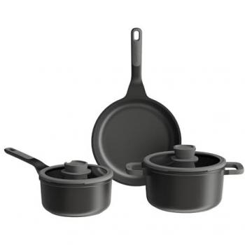 Cucina BergHoff 5 pezzi set padella-pentola antiaderente nero