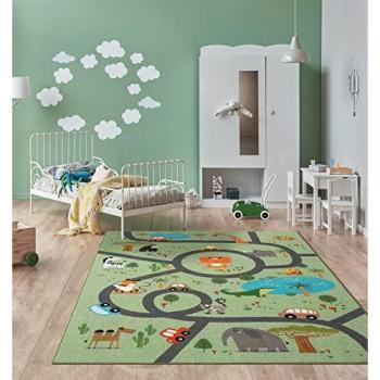 Tapis Jungle Play – Couleurs Vives, 140 × 200 cm, vert