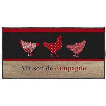Tapis décor rectangle 57 x 115 cm design maison de campagne