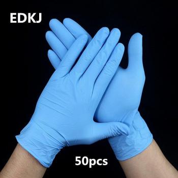 50PCS Black Blue Disposable Gloves for Industrial and Household Cleaning