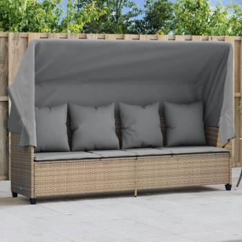 Chaises longues de jardin moderne à auvent et coussins