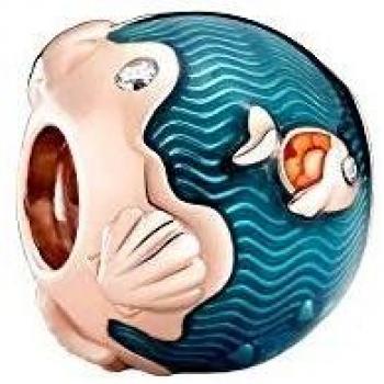 Charm de Olas y Pez en Plata de Ley