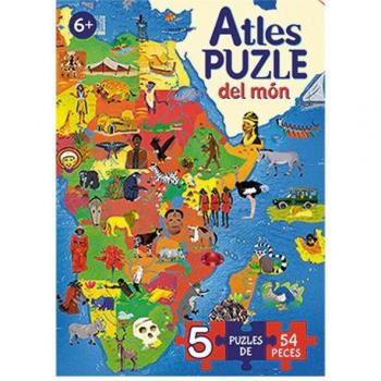 Atles puzle del món: 5 puzles de 54 peces.