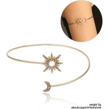 Gold Adjustable Sun Moon Bracelet