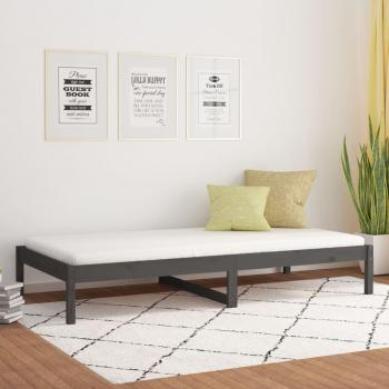 Grey Day Bed without Mattress, 90 x 200 cm, Solid Wood (Pine), Jinlefu, vidaXL