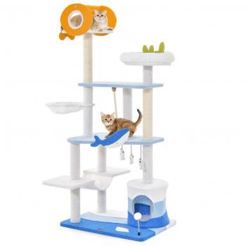 Oceano Azul 168 cm – Árbol Multi‑Nivel con Hamaca y Rascador Cubierto de Sisal