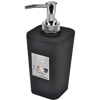 Dispenser di Sapone Nero Soft Touch 7 x 7 x 17,5 cm