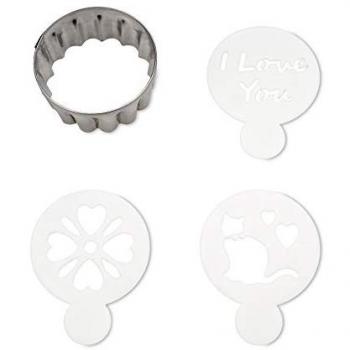 Städter Plätzchen-Rosette 4 cm Edelstahl / Kunststoff 4-teilig