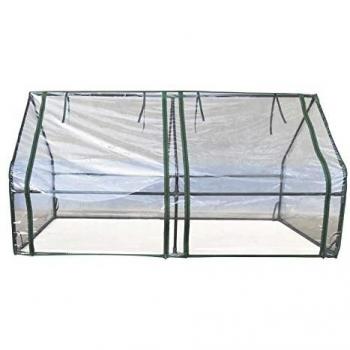 Serra Gardiun Leaf Verde 180x90x90 cm in PVC e Acciaio, Doppia Porta con Cerniera