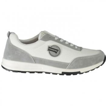 Men's White Polyester Lace-Up Sneakers
