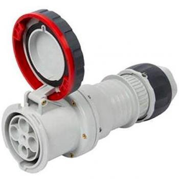 Réceptacle mobile 125 A IP69 3P+E, tension 380‑415 V, couleur rouge, avec emballage de câblage