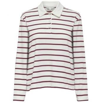 ONLY Damen Poloshirt Langarm Streifen 34