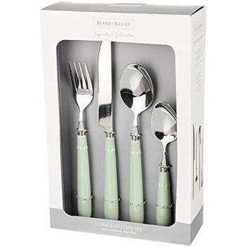 Mary Berry’s Premium 16-Item Pistachio Cutlery, Ceramic Handles, Gift Ready