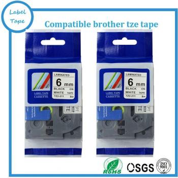 TZE‑211 Ruban 6 mm pour Imprimante d’Étiquettes