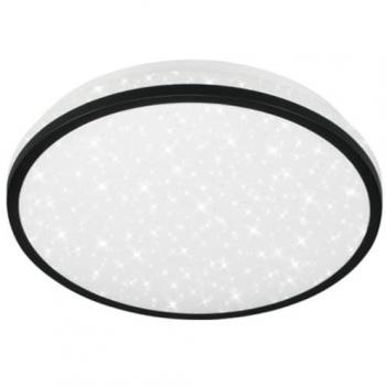 Tepi led Deckenleuchte Bad, IP44 Spritzwasserschutz, Sternendekor, Bewegungsmelder, Dämmerungssensor, schwarz, 28 x 7 cm