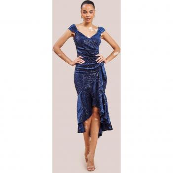 Sequin & Velvet Bardot High Low Midaxi Dress