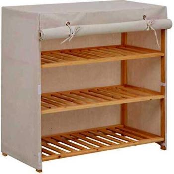 Sonata Shoe Cabinet with Cover White 79x40x80 cm Fabric