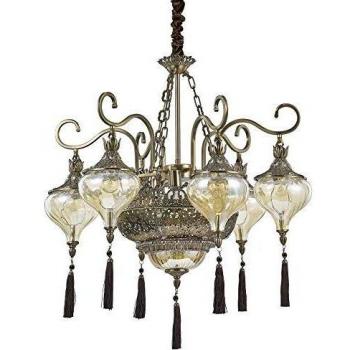 Ideal lux, Pendelleuchte, HAREM Pendelleuchte E27 9-fach ⌀750mm dimmbar Brüniert 116006 (E27)