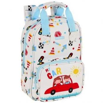 Mochila Infantil Con Asas Fácil Limpieza Safta Preescolar My Car 20X28X8Cm (612286765)