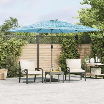VidaXL Patio-Sonnenschirm mit Stahlmast Blau 290x290x238 cm