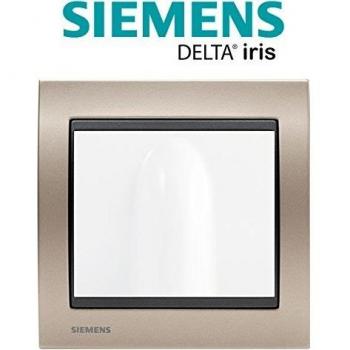 Sortie de câble Blanc Delta Iris et Plaque Métal Champagne de Siemens