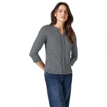 Cecil Tunikaschiff mit Rundhals – Casual Shirt, 50% Modal + 50% Baumwolle, blau