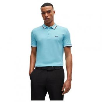 Polo de Manga Corta BOSS Paddy para Hombre Azul/Aqua, Talla XL