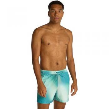 Calvin Klein Regular Fit Badeshorts mit Markenlabel – Türkis Melange, Herren, M