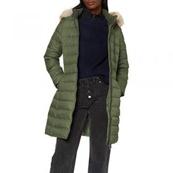 Tommy Jeans Damen TJW Essential Kapuzen-DOWN Mantel Jacke, Grün