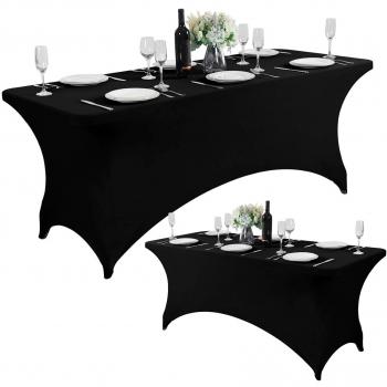Coperta tavolo catering 180 cm, colore nero elastico